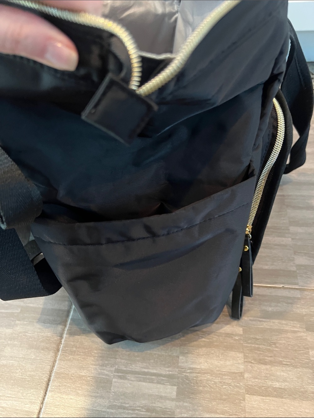Skip Hop Black Baby Diaper Bag with Gold Zipper Accents - Picture 6 of 6